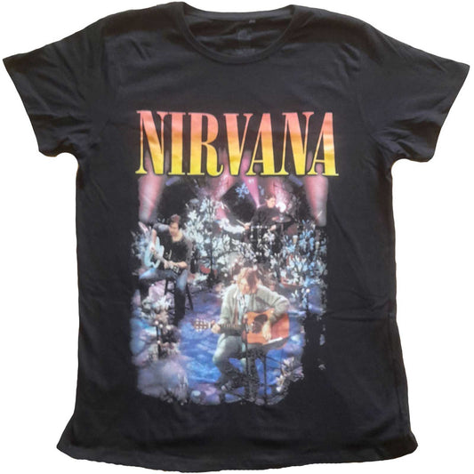 Nirvana Ladies T-Shirt Unplugged Photo - Ireland Vinyl