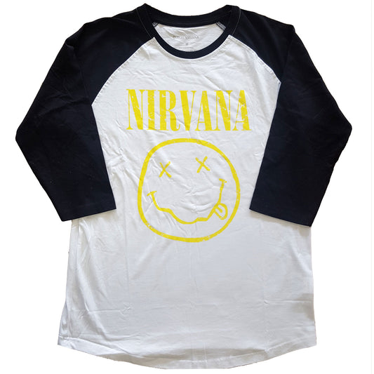 Nirvana Raglan Shirt Happy Face - Ireland Vinyl