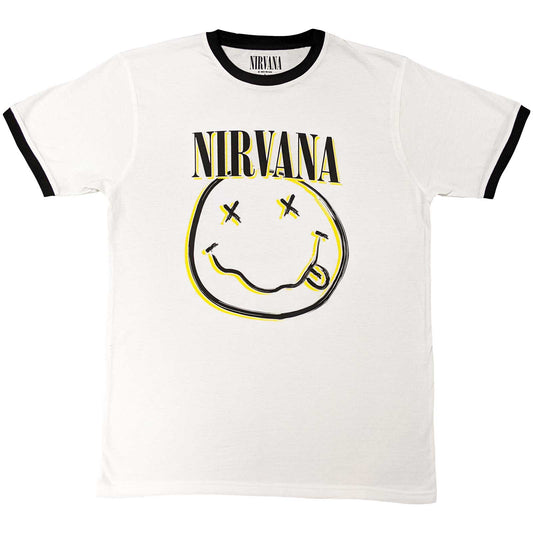 Nirvana Ringer T-Shirt Double Happy Face