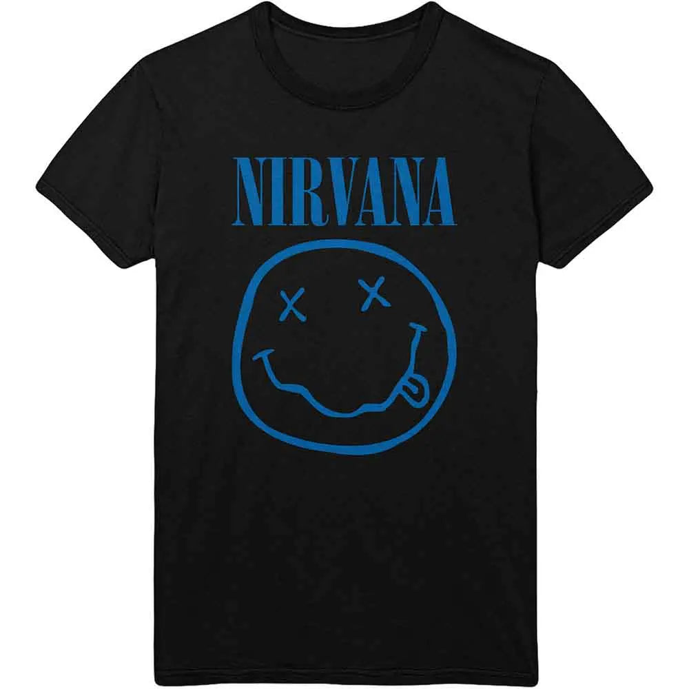 Nirvana Shirt Blue Happy Face Shirts