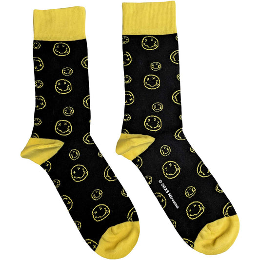Nirvana Socks Outline Happy Faces Shirts