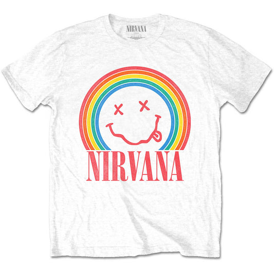 Nirvana T-Shirt Happy Face Rainbow