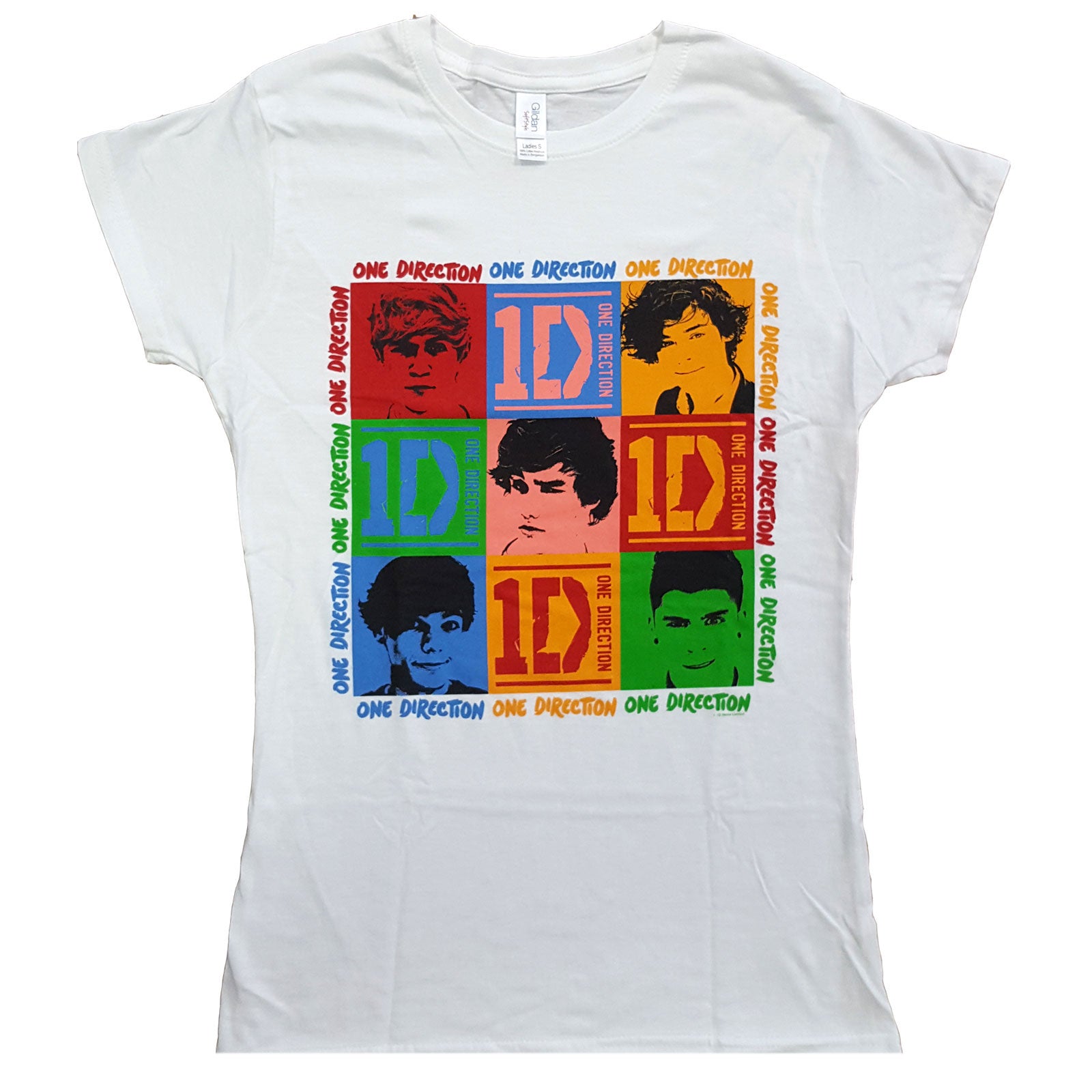One Direction Ladies T-Shirt: 9 Squares (Skinny Fit) - Ireland Vinyl