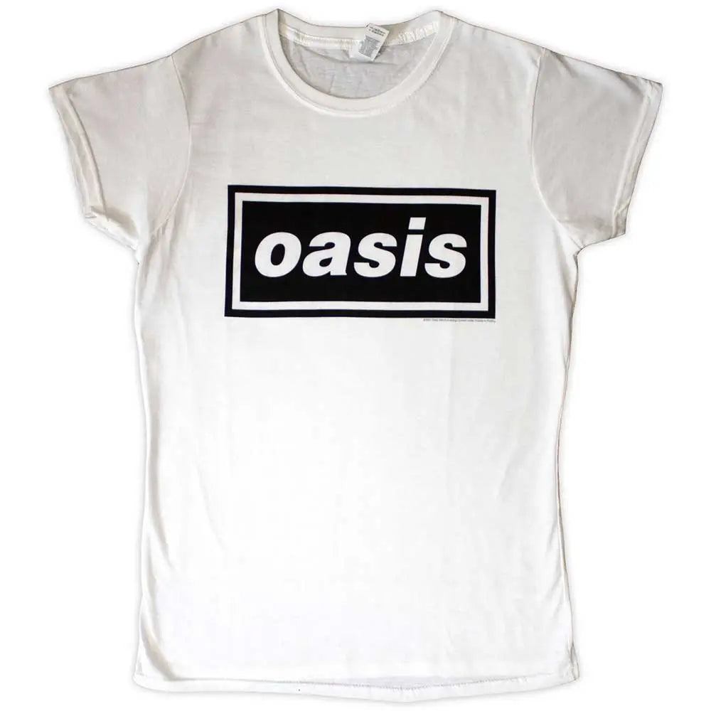 Oasis Ladies T-Shirt Decca Logo (White) Shirts