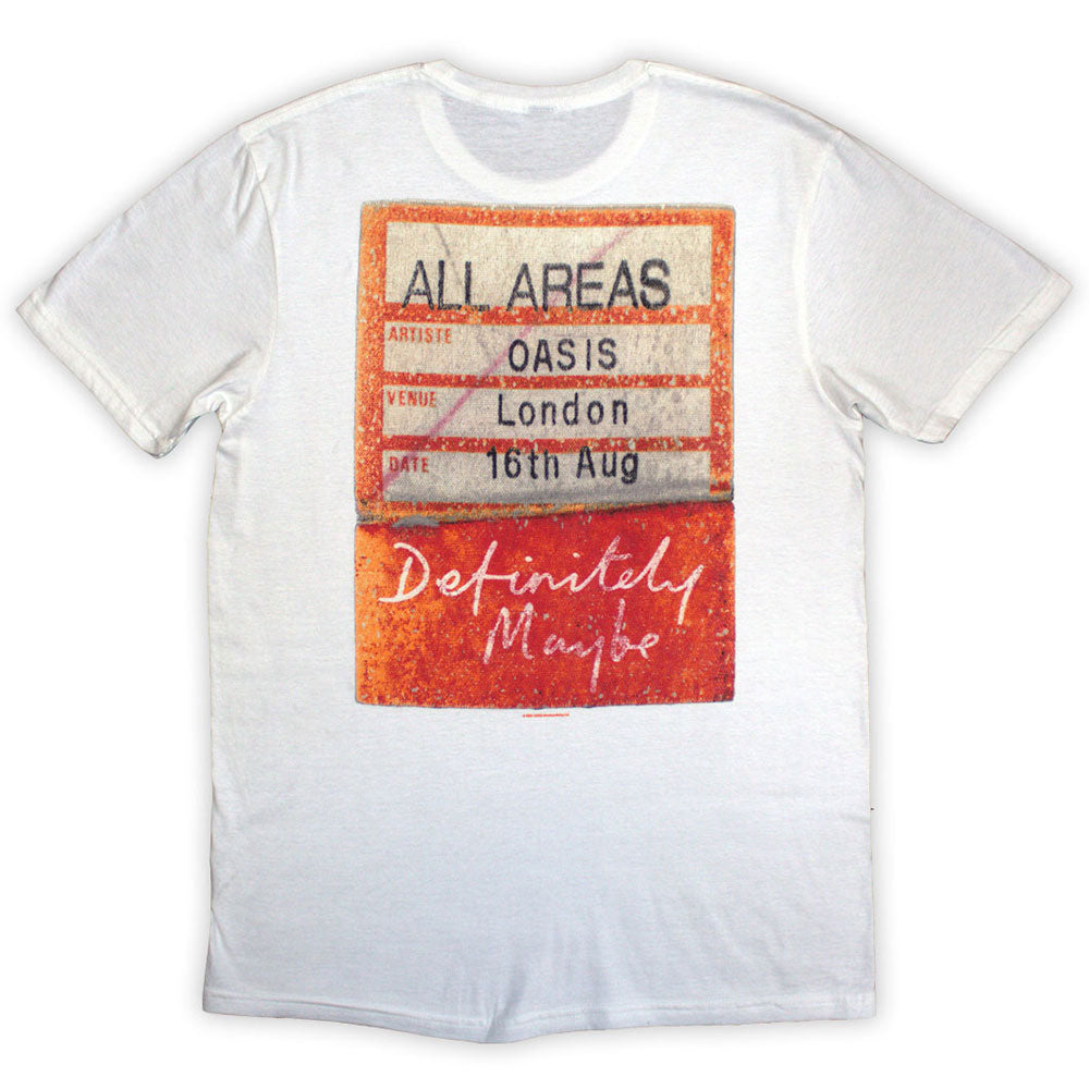 Oasis Shirt Definitely Maybe AAA Pass (White) Shirts Ireland Vinyl