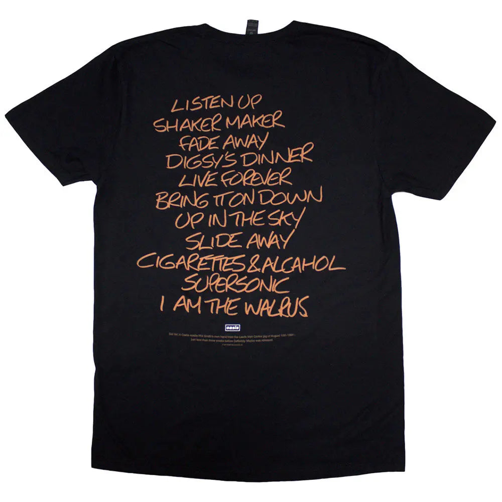 Oasis Definitely Maybe AAA Setlist T-Shirt