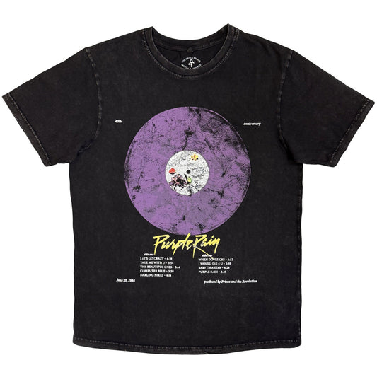 Prince Stone Wash Shirt Purple Rain Disc Shirts