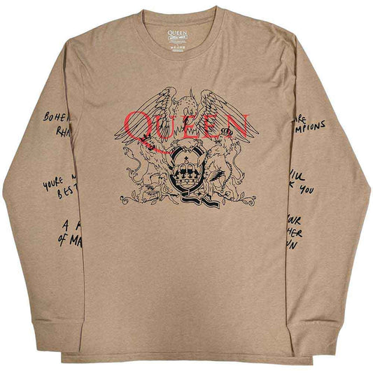 Queen Long Sleeve T-Shirt: Handwritten (Sand) Shirts