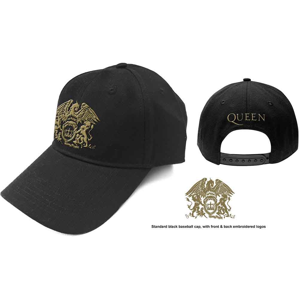 Queen Baseball Cap: Gold Classic Crest Shirts