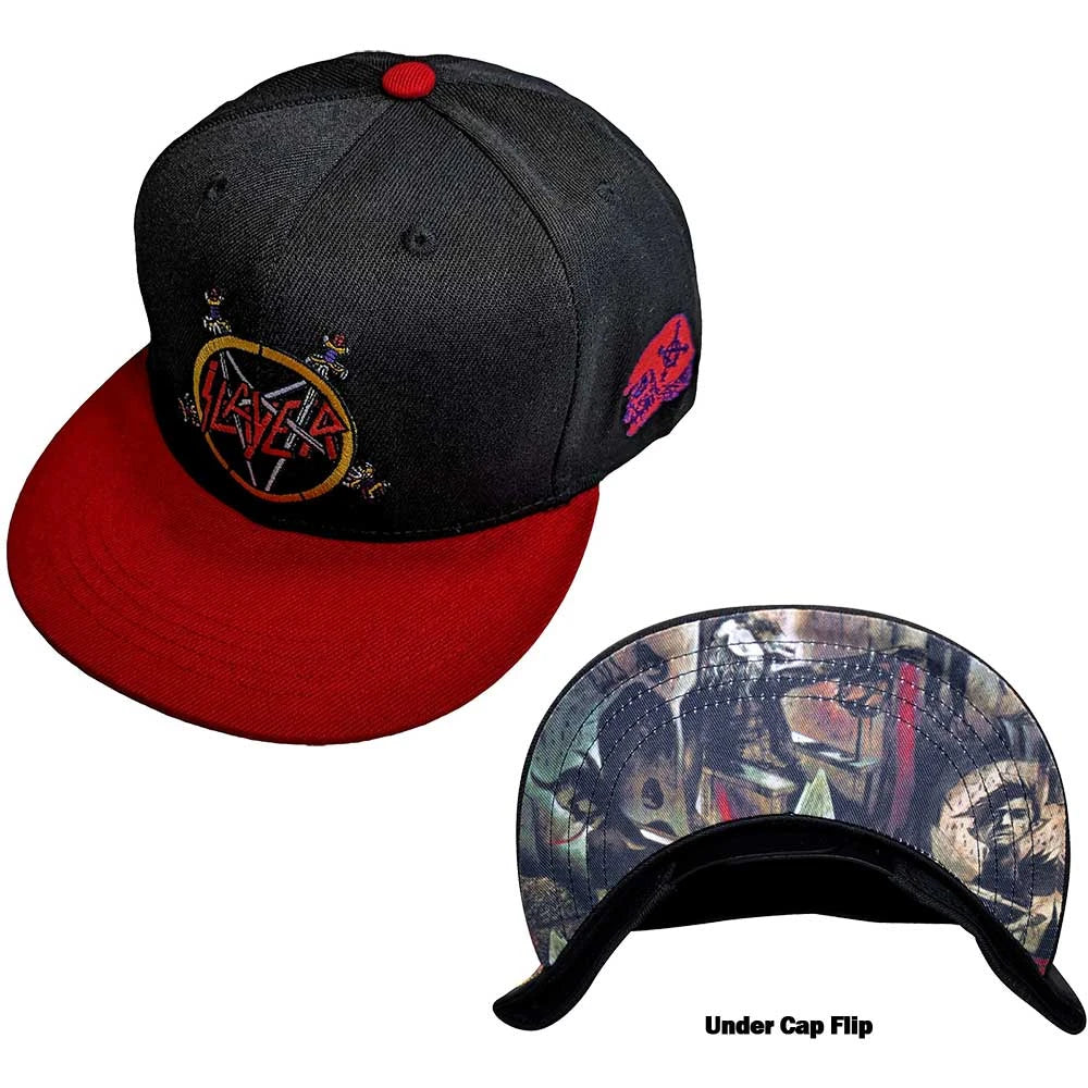 Slayer Snapback Cap - Red & Black