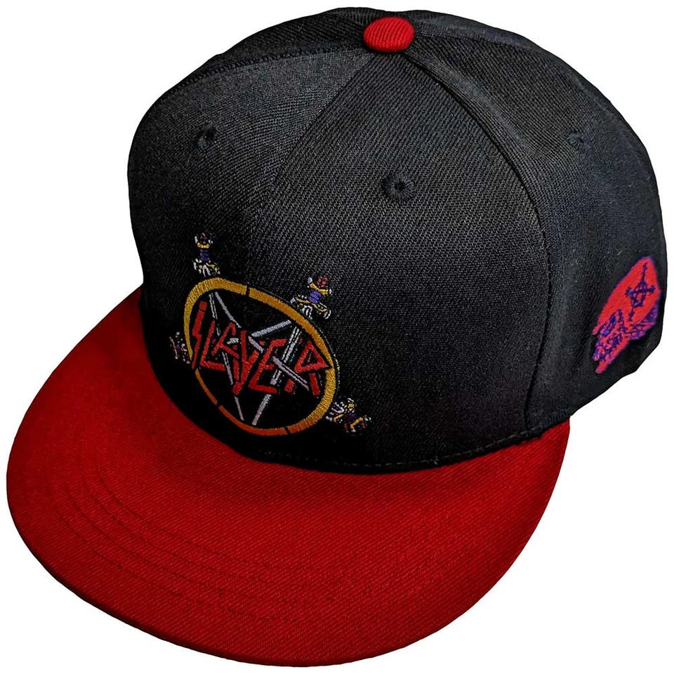 Slayer Snapback Cap - Red & Black