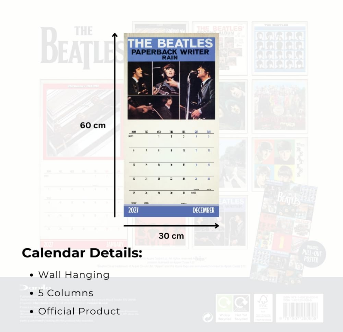The Beatles 2027 Square Calendar