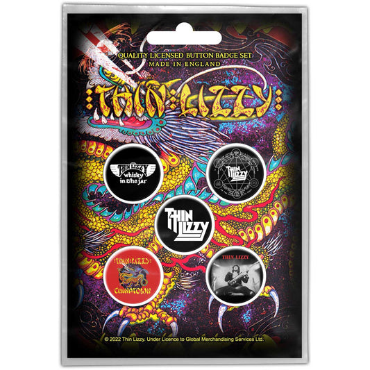 Thin Lizzy Button Badge Pack: Chinatown - Ireland Vinyl