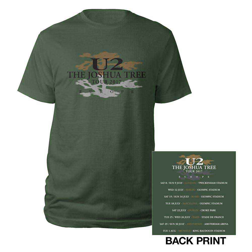U2 Shirt Joshua Tree Logo 2017 (Green) Shirts
