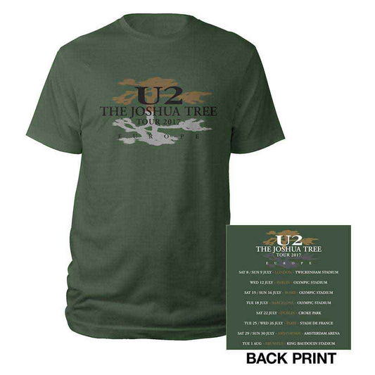 U2 Shirt Joshua Tree Logo 2017 (Green) Shirts
