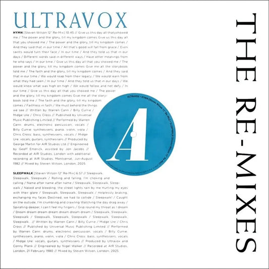 Ultravox THE RE-MIXES RSD