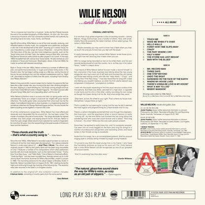 Willie Nelson And Then I Wrote