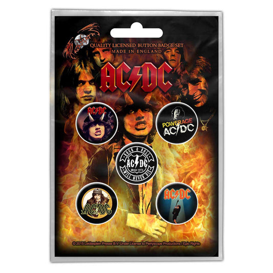 AC DC Official Button Badge Pack - Ireland Vinyl