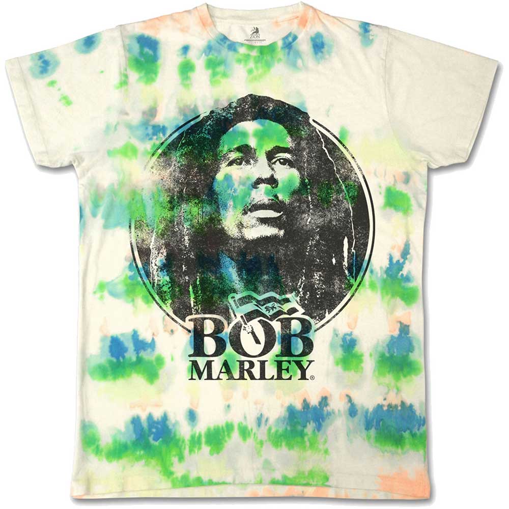 Bob Marley T-Shirt: Black & White Logo (Dip-Dye) - Ireland Vinyl