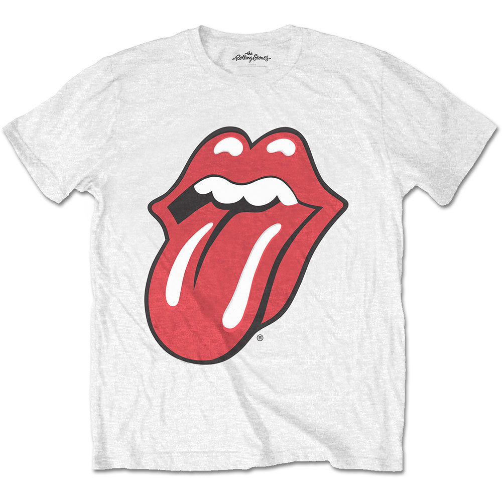 The Rolling Stones Tee: Classic Tongue (WHITE) - Ireland Vinyl
